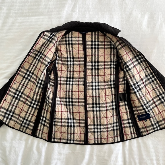 Burberry Black Diamond Quilted Snap-Closure Jacket Nova check Made in England - Picture 4 of 9